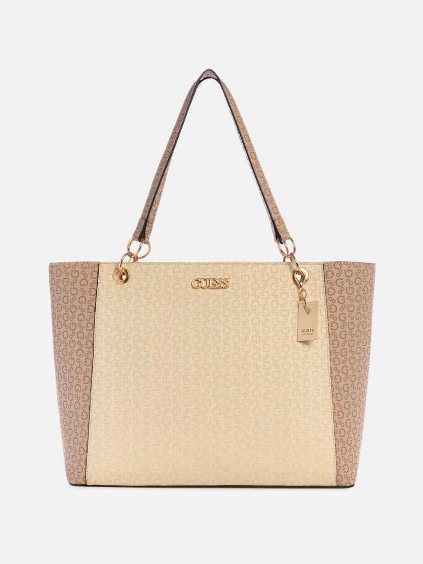Guess Zakaria Debossed Logo Tote - Neutral image 0