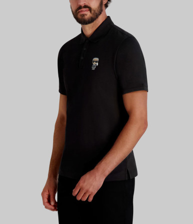 KARL LAGERFELD pique 3 button polo with karl image 2