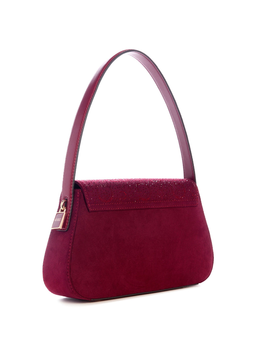 Guess Avelina Rhinestone Logo Shoulder Bag - Red image 2