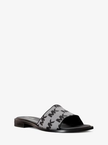 MICHAEL KORS  Hannah Logo Jacquard Slide Sandal - Black image 1