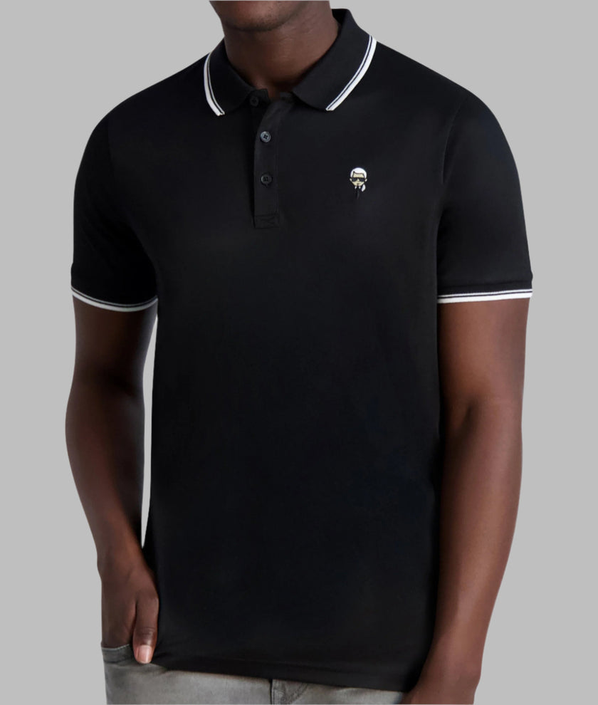 KARL LAGERFELD Karl Patch Polo - Black image 0