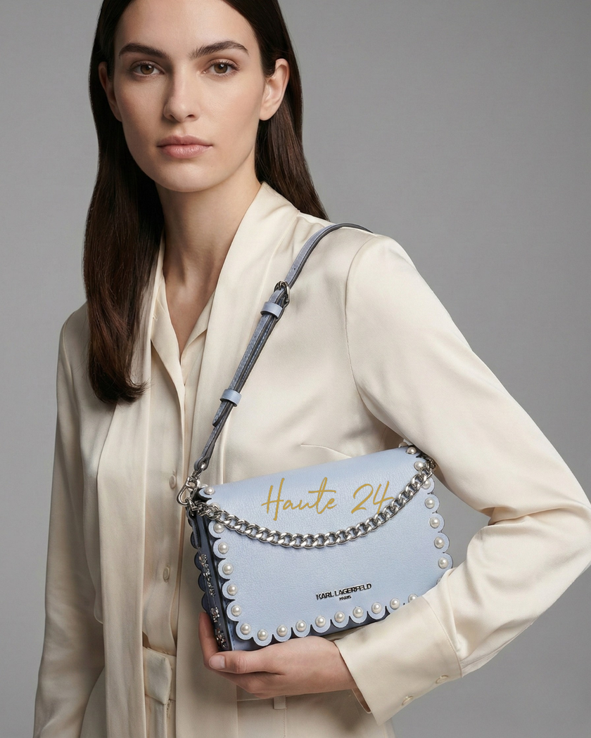 [AT DELHI] KARL LAGERFELD Lourdes Crossbody With Pearls - Blue image 0