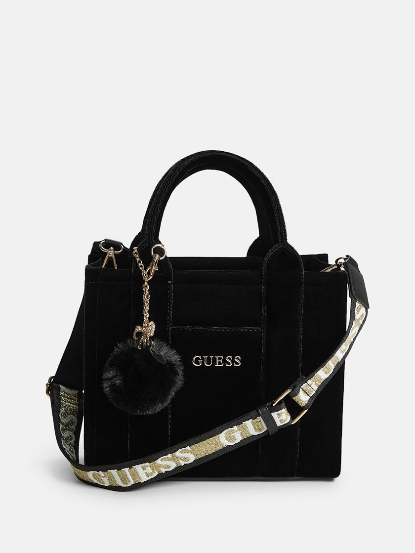 Guess Holly Velvet Mini Tote - Black image 0