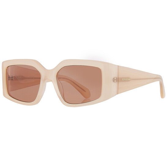 SALVATORE FERRAGAMO Salvatore Brown Irregular Ladies Sunglasses (Arriving In Delhi) image 2