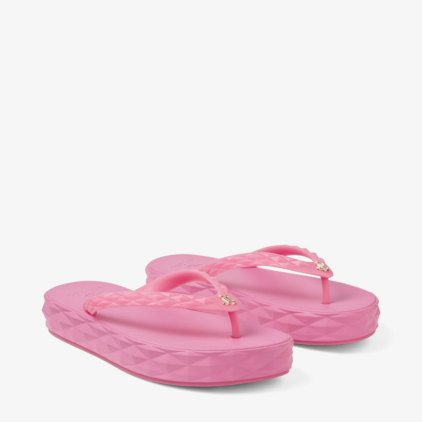 JIMMY CHOO Diamond Flip Flop White Rubber Flip-Flops - Pink, 35 image