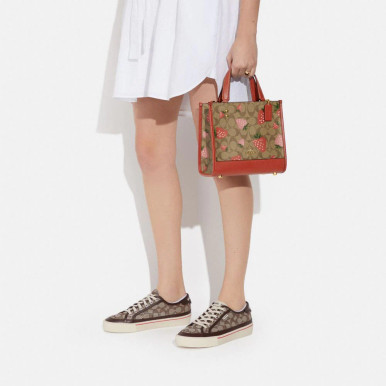 COACH Dempsey Tote 22 In Signature Canvas With Wild Strawberry Print image 2