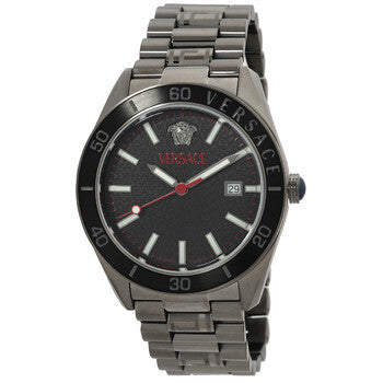 VERSACE V-Dome Quartz Black Guilloche Dial Men's Watch (Arriving in Delhi) image 0