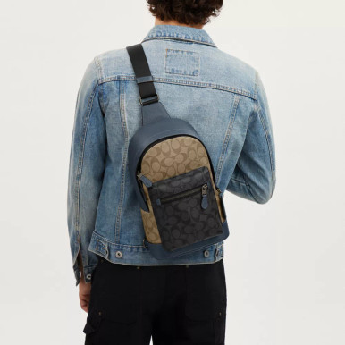 COACH West Pack In Colorblock With Signature Canvas image 2