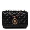 Medusa Nappa Quilted Leather Chain Crossbody - Black image