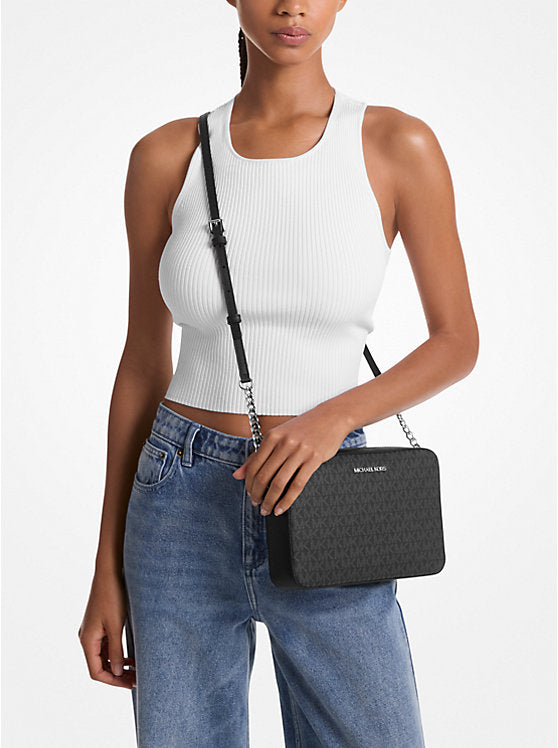 MICHAEL KORS Jet Set Large Logo EW Crossbody  Bag - Black image 4