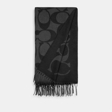 COACH Signature Oversized Muffler - Black image 1