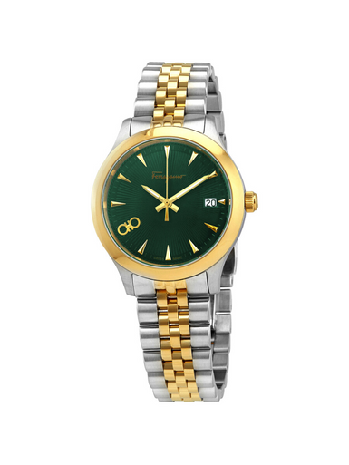SALVATORE FERRAGAMO  Duo Quartz Green Dial Ladies Watch image 0