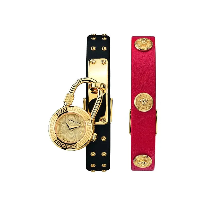VERSACE Medusa Lock Icon Quartz Ladies Watch - Black Dial Red (Arriving In Delhi) image 0