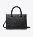 TORY BURCH T MONOGRAM TOP-HANDLE EMBOSSED TOTE - BLACK image 1