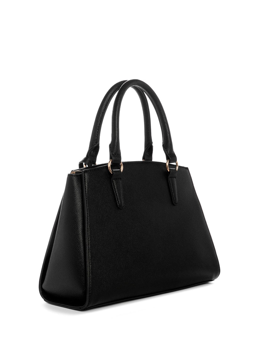 Guess Kyrie Saffiano Satchel - Black image 2