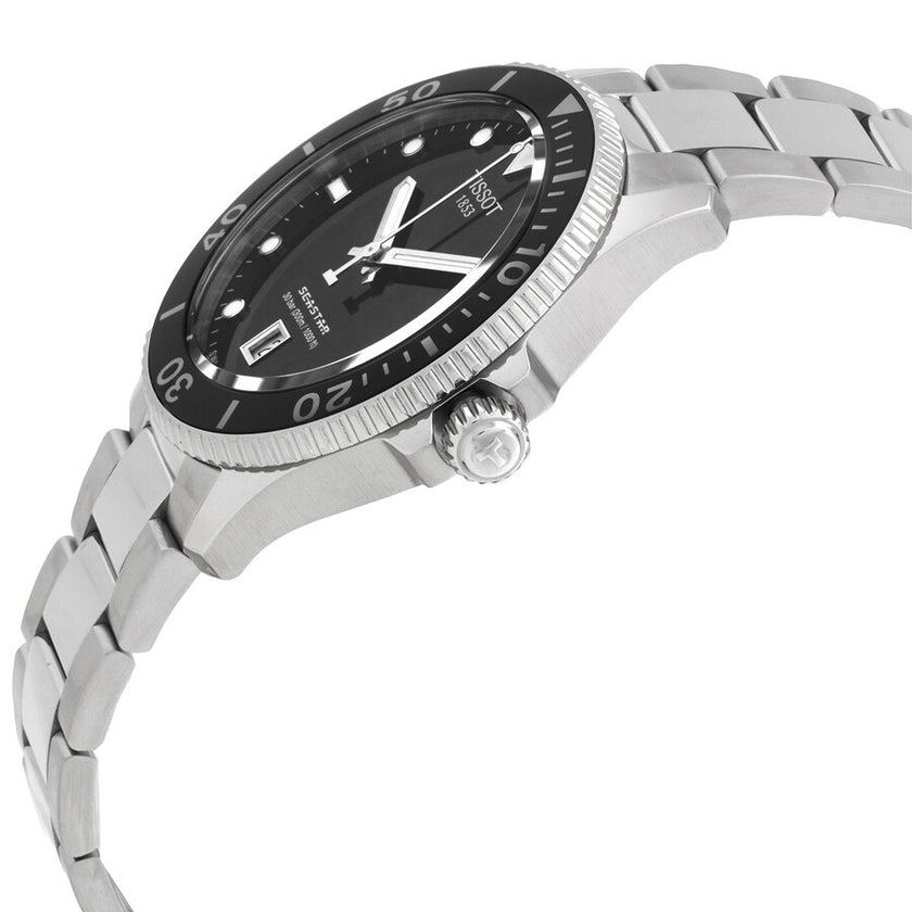 TISSOT Seastar Quartz Black Dial Men's Watch image 1
