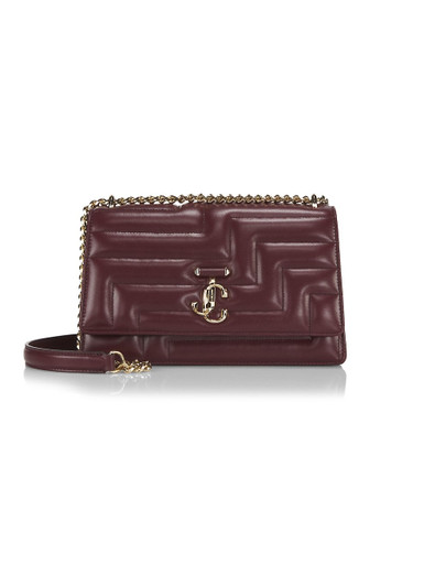 JIMMY CHOO Varenne Quilted Leather Shoulder Bag - Burgundy Light Gold image 4