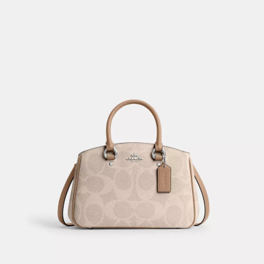COACH Savannah Small Carryall Bag In Signature Canvas - Silver/Sand/Taupe image 3