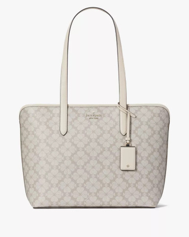 [AT DELHI] KATE SPADE Signature Spade Flower Large Tote - Dark Beige Multi image 1
