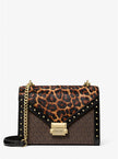 MICHAEL KORS Whitney Leopard Print Calf Hair and Signature Logo Shoulder Bag - Butterscotch (Arriving In Delhi) image 0