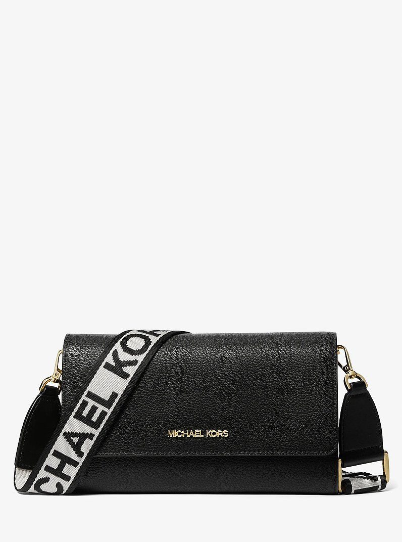 [AT DELHI] MICHAEL KORS Jet Set Large Leather Crossbody Bag - Black image 0