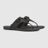 GUCCI Women's  Thong Sandals With Horsebit - Black - 36 image