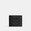 COACH Id  Billfold Wallet In Signature Canvas - Gunmetal/Charcoal/Black image