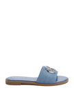 GUESS Magnify Faux-Leather Beach Slides blue image 0