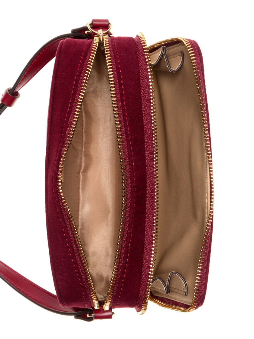 Guess Avelina Rhinestone Logo Double-Zip Crossbody - Red image 3