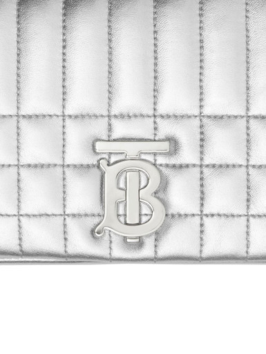 BURBERRY Small Quilted Lola Bag In Metallic Leather image 4