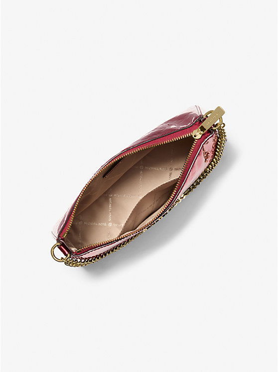 [AT DELHI] MICHAEL KORS Jet Set Medium Metallic Logo Debossed Pochette and Card Case Gift Set - Cherry image 2