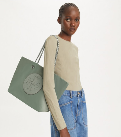 TORY BURCH Ella Chain Tote - Shale Rock image 1
