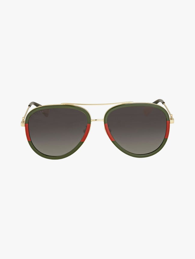 GUCCI Grey Gradient Pilot Unisex Sunglasses image 0