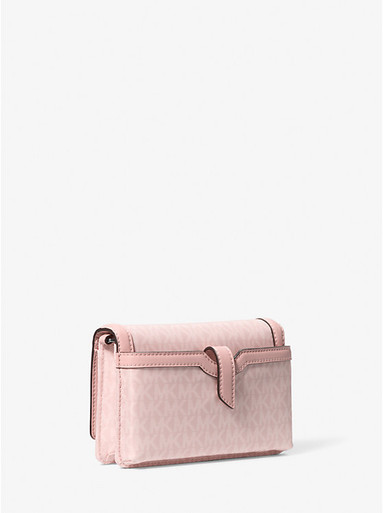 MICHAEL KORS Jet Set Small Signature Logo Print Woven Smartphone Crossbody Bag image 1