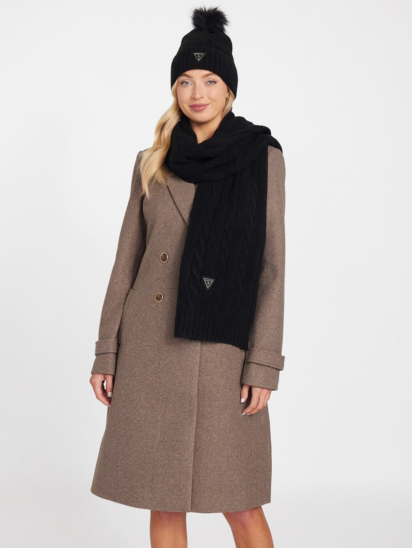 Guess Cable-Knit Beanie - Black image 2