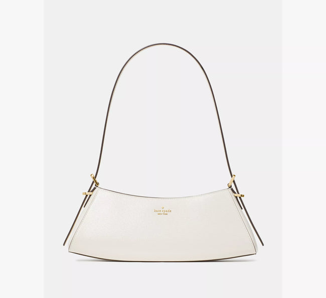 KATE SPADE Frankie Textured Patent Leather Small East West Shoulder - Meringue image 0