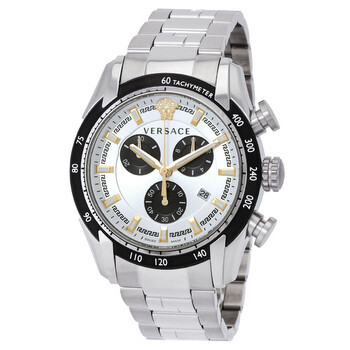 VERSACE V-RAY Chronograph Quartz Silver Dial Men's Watch image 0