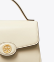 TORY BURCH Small Robinson Spazzolato Top-handle Bag - Light Cream image 1