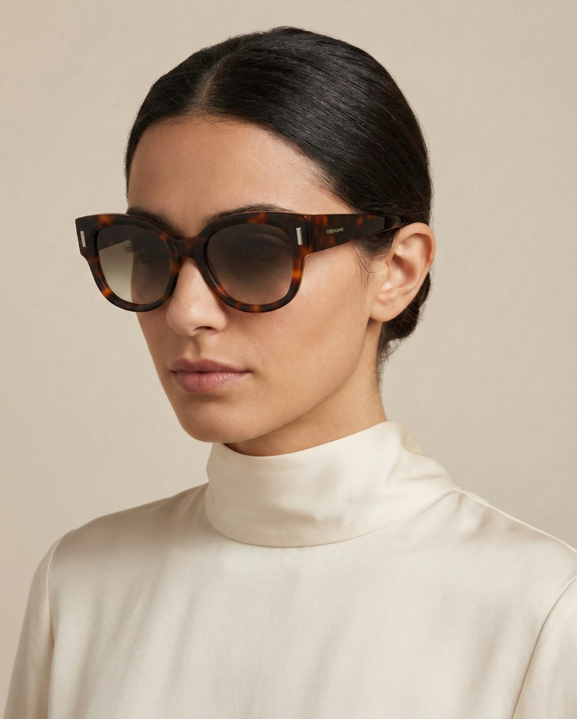 SALVATORE FERRAGAMO Brown Gradient Oval Ladies Sunglasses (Arriving In Delhi) image 1