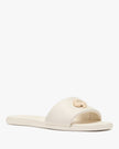 KATE SPADE Kendall Smooth Leather Slide Sandal - Cream image 1