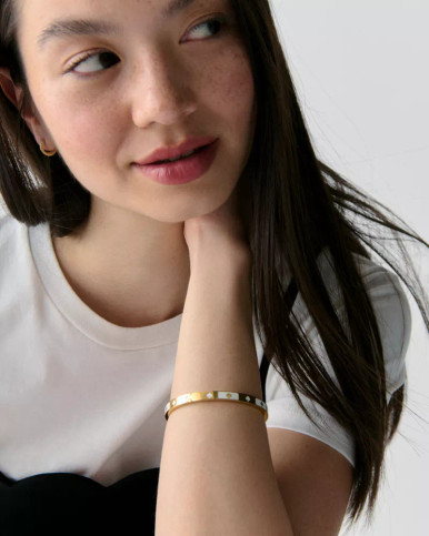 KATE SPADE Spot The Spade Enamel Block Hinge Bangle image 2