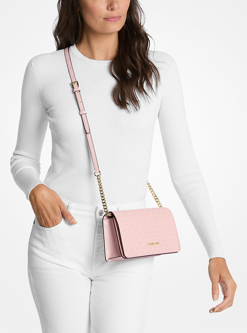 MICHAEL KORS Jet Set Medium Signature Logo Crossbody Bag - POWDER BLUSH image 1
