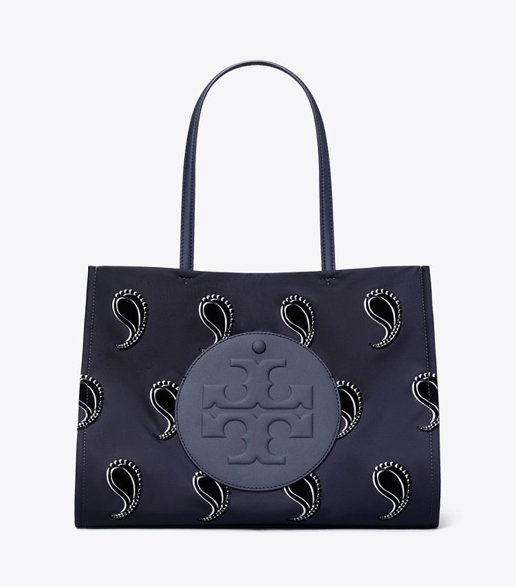 TORY BURCH Small Ella Printed Tote - Medium Navy Pajama Print image 0