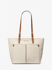 MICHAEL KORS  Jet Set Medium Logo Pocket Tote Bag - Vanilla image 0