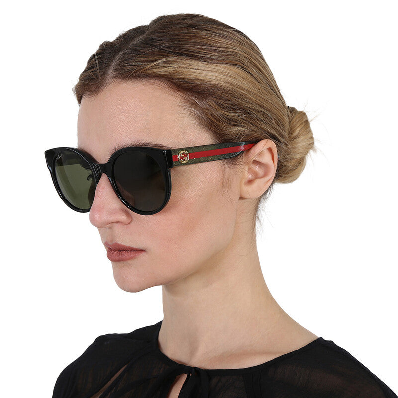 GUCCI Green Round Ladies Sunglasses