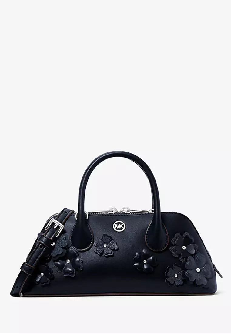 MICHAEL KORS Petra Small Signature Logo Floral Embellished Crossbody Bag - Navy