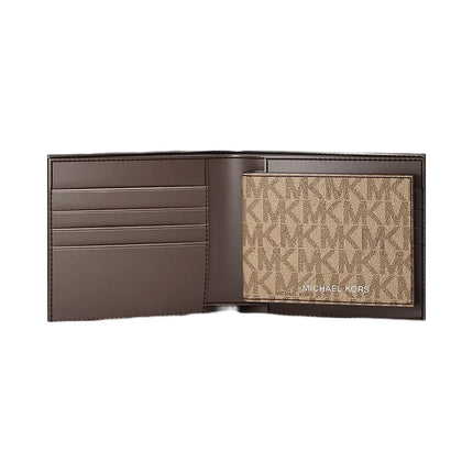 [At India] MICHAEL KORS Cooper Logo Billfold Wallet With Passcase - Camel