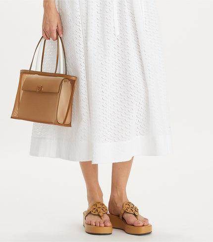 TORY BURCH Miller Wedge Sandal - ginger shortbread