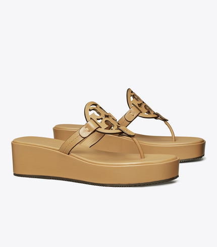 TORY BURCH Miller Wedge Sandal - ginger shortbread