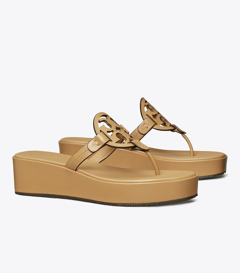 TORY BURCH Miller Wedge Sandal - ginger shortbread